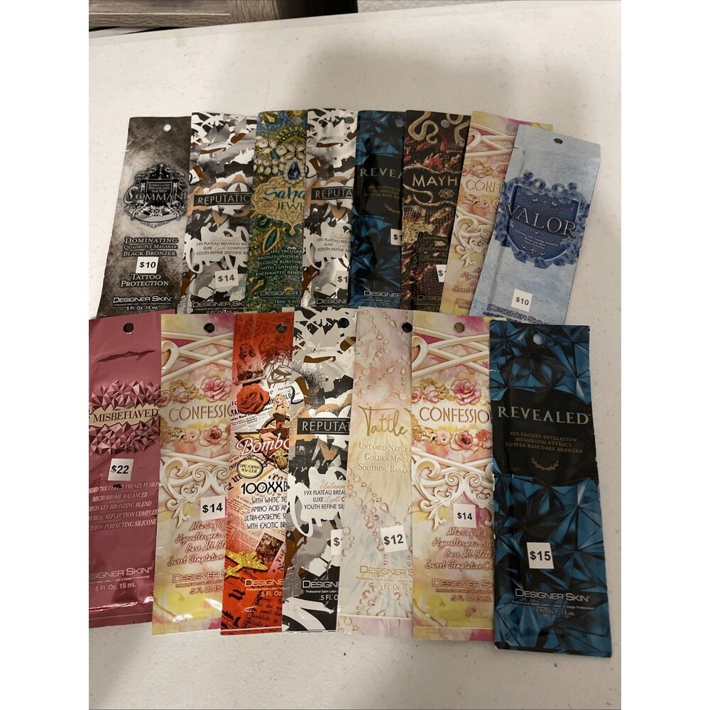 15 Sample Packets Indoor Tan Tanning Bed Lotion LOT Deal!